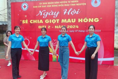 Trường Mầm non Nghĩa Trung tham gia hiến máu năm 2024